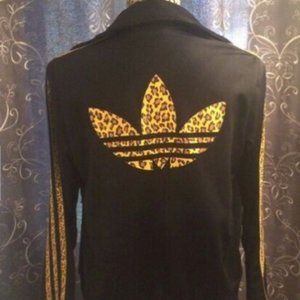 Adidas Track Jacket Leopard Print Trefoil UK 8